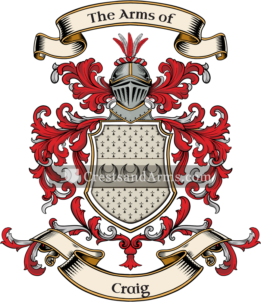 The Craig coat of arms, drawn from the recorded blazon