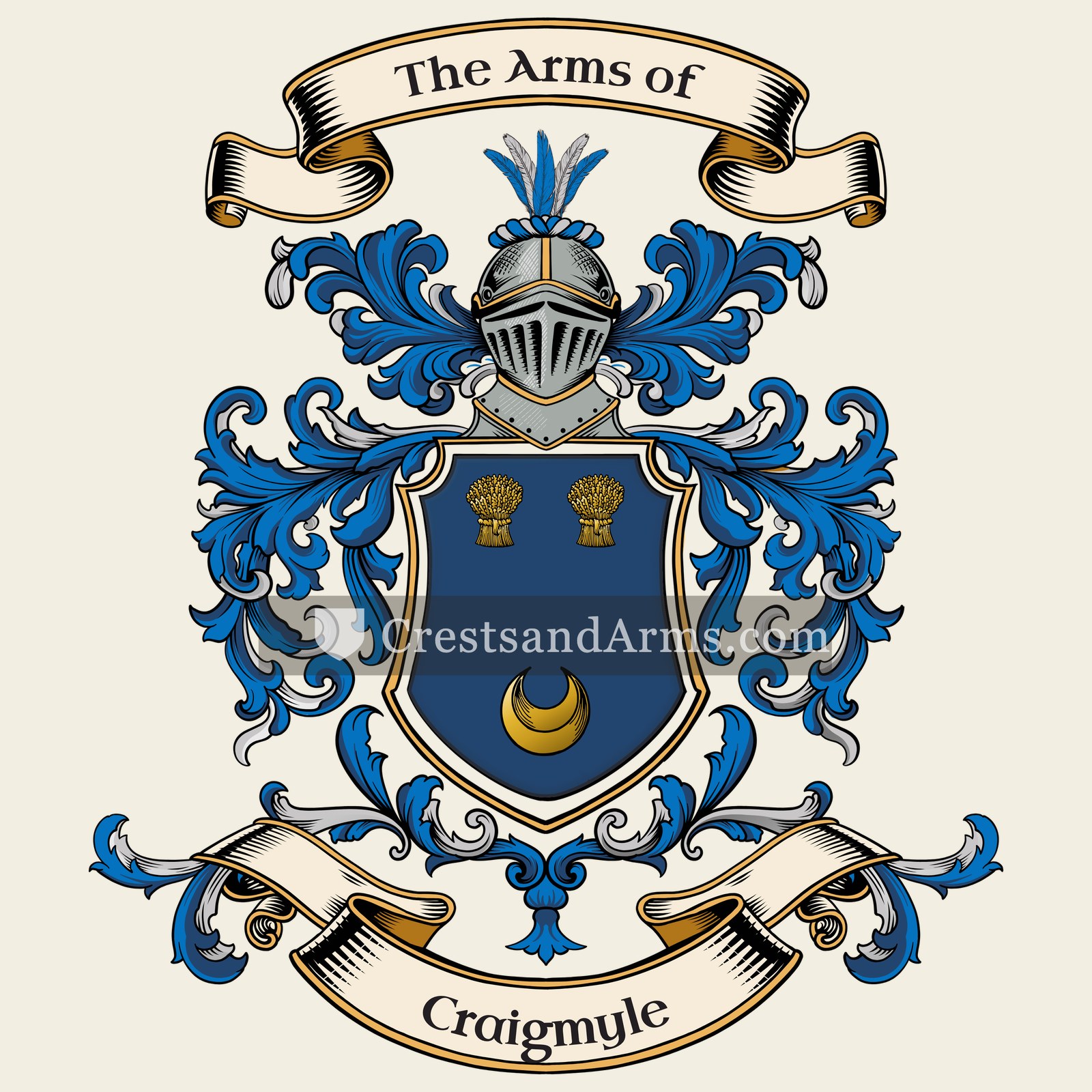 The Craigmyle coat of arms, drawn from the recorded blazon