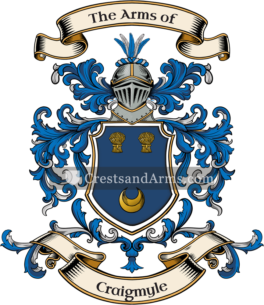 The Craigmyle coat of arms, drawn from the recorded blazon