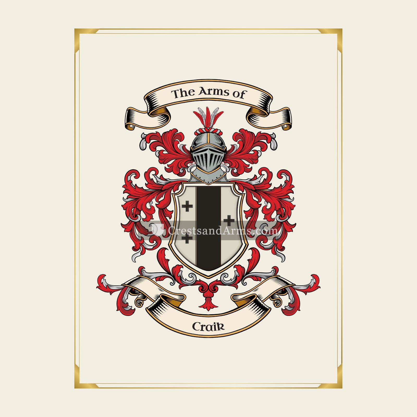 With gold border