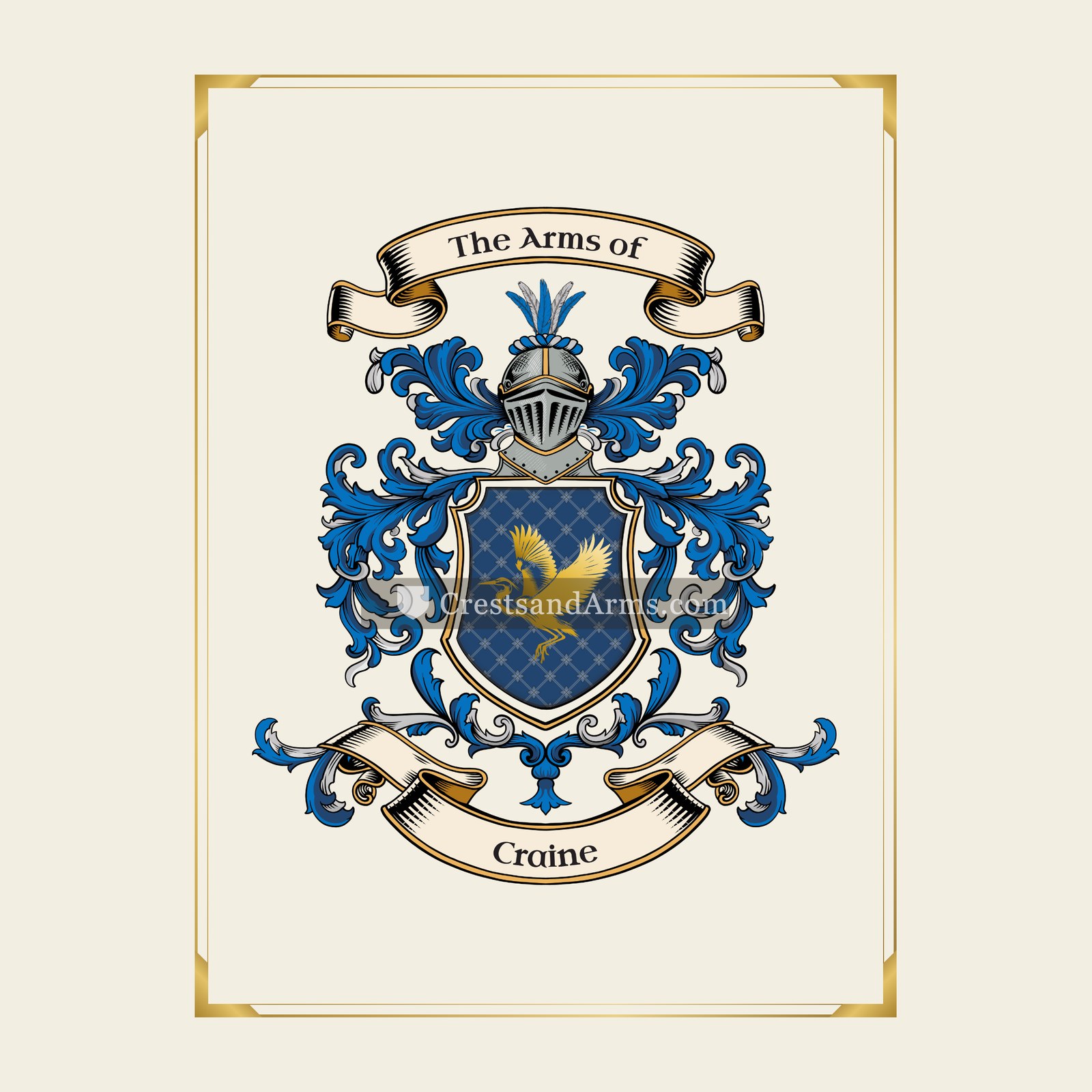 With gold border