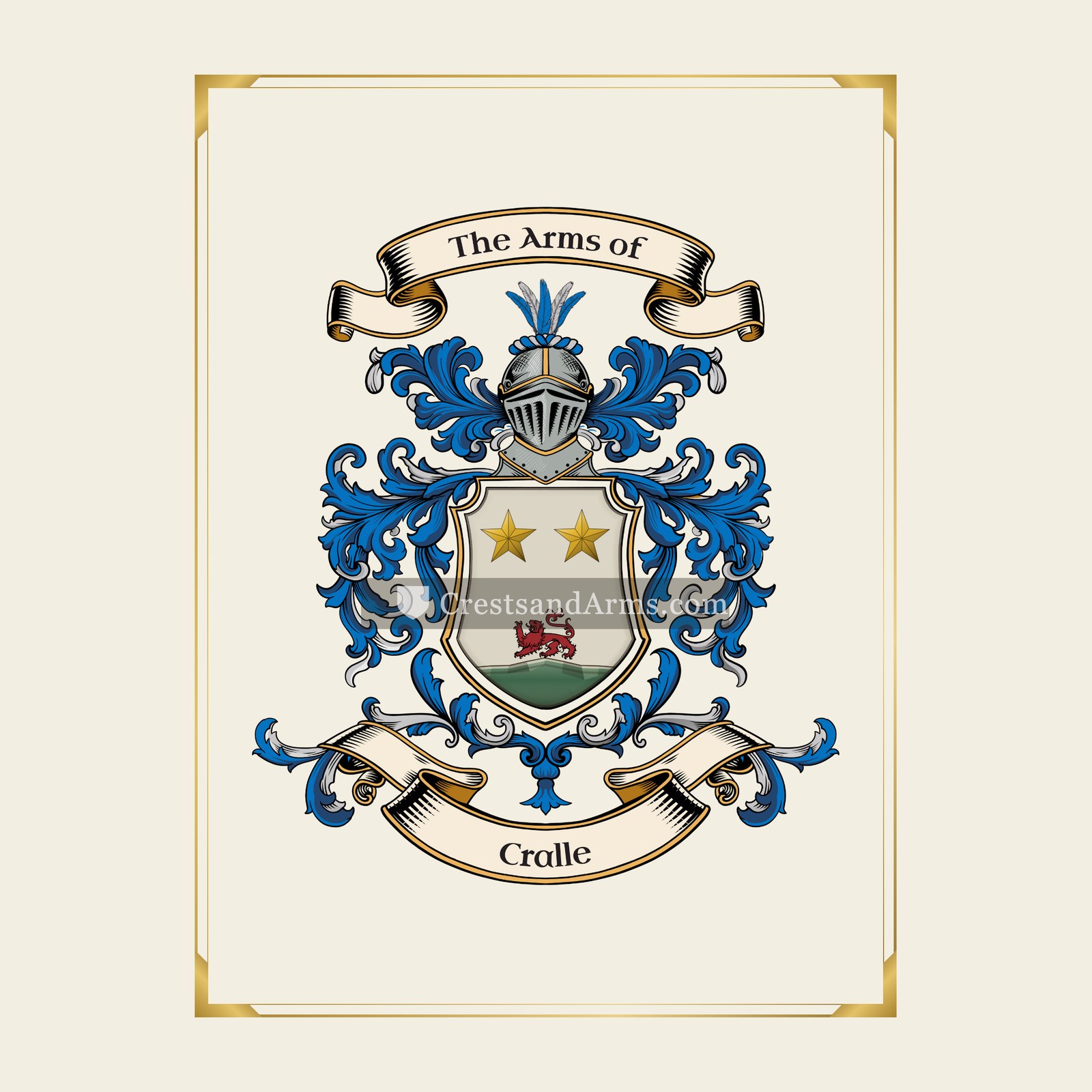 With gold border