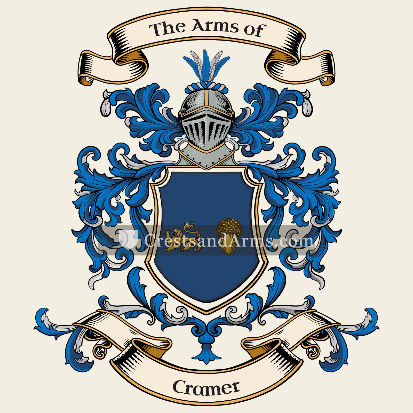The Cramer coat of arms, drawn from the recorded blazon