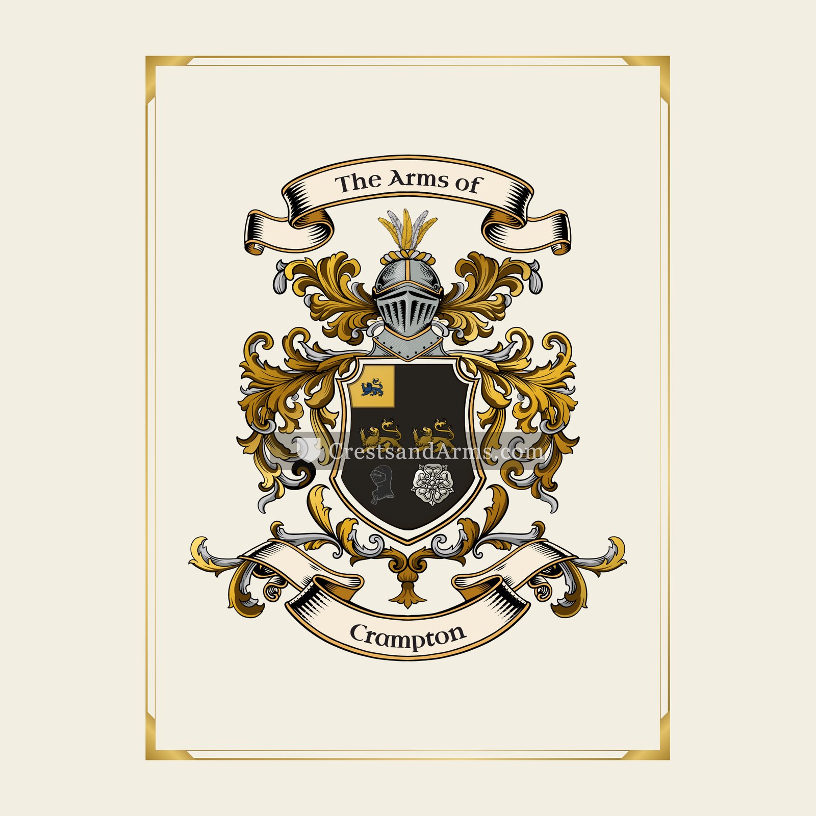 With gold border