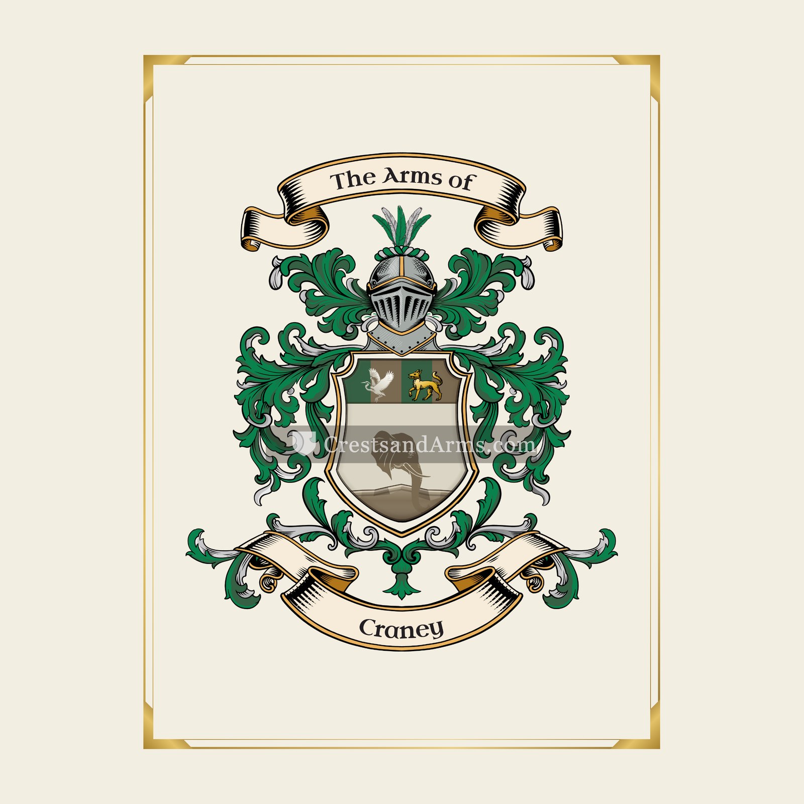 With gold border