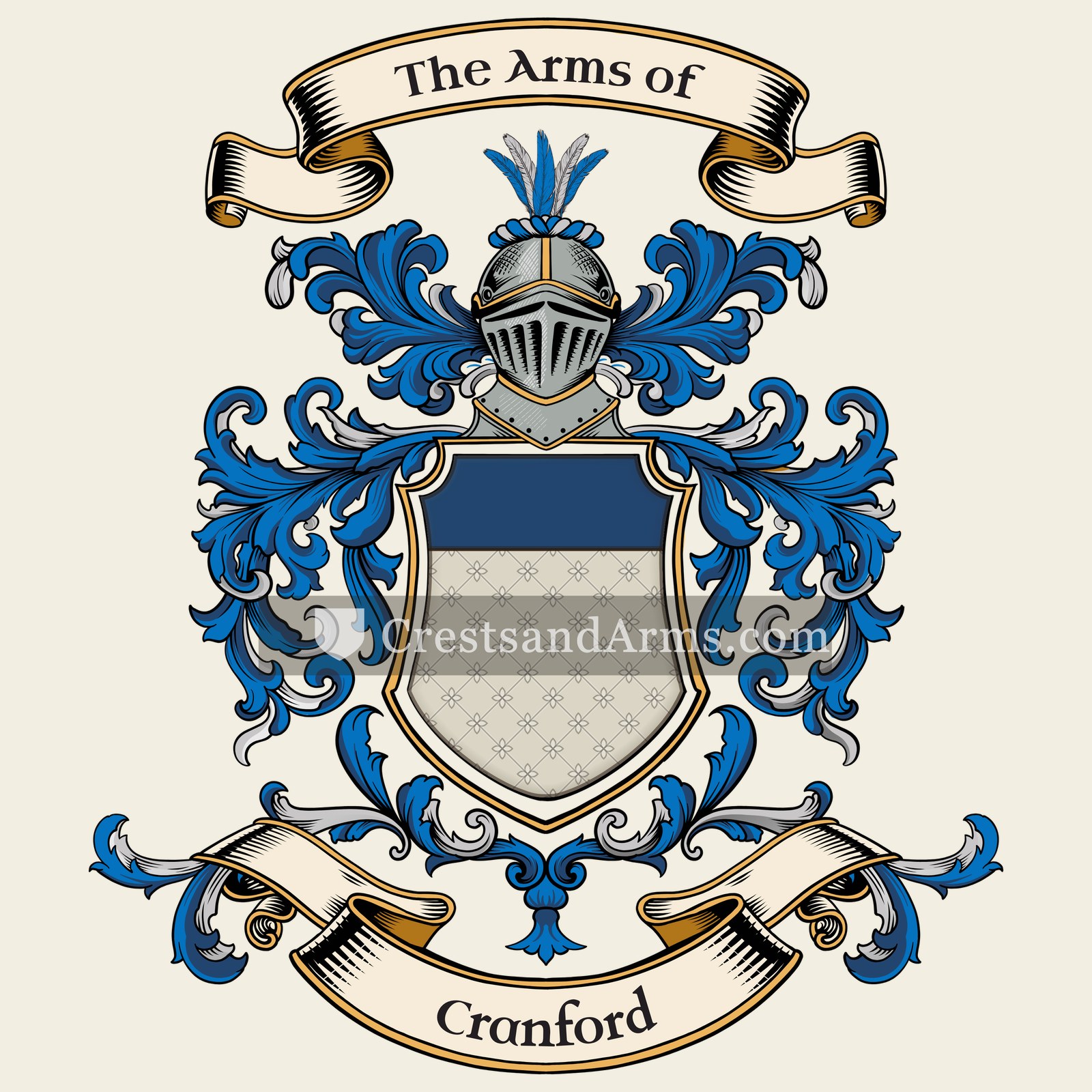 The Cranford coat of arms, drawn from the recorded blazon