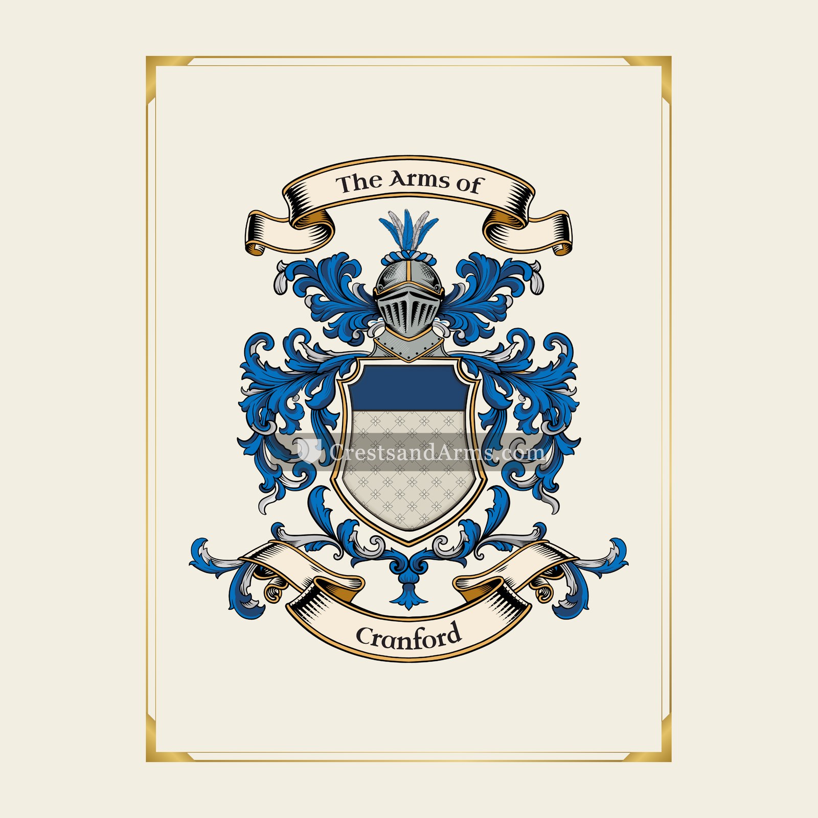 With gold border
