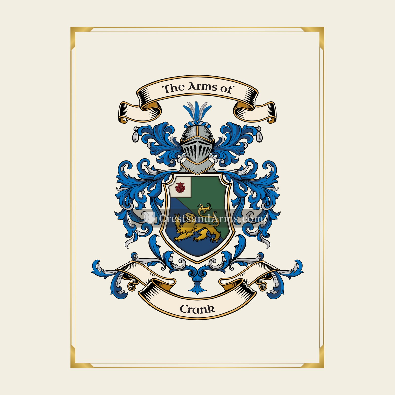 With gold border