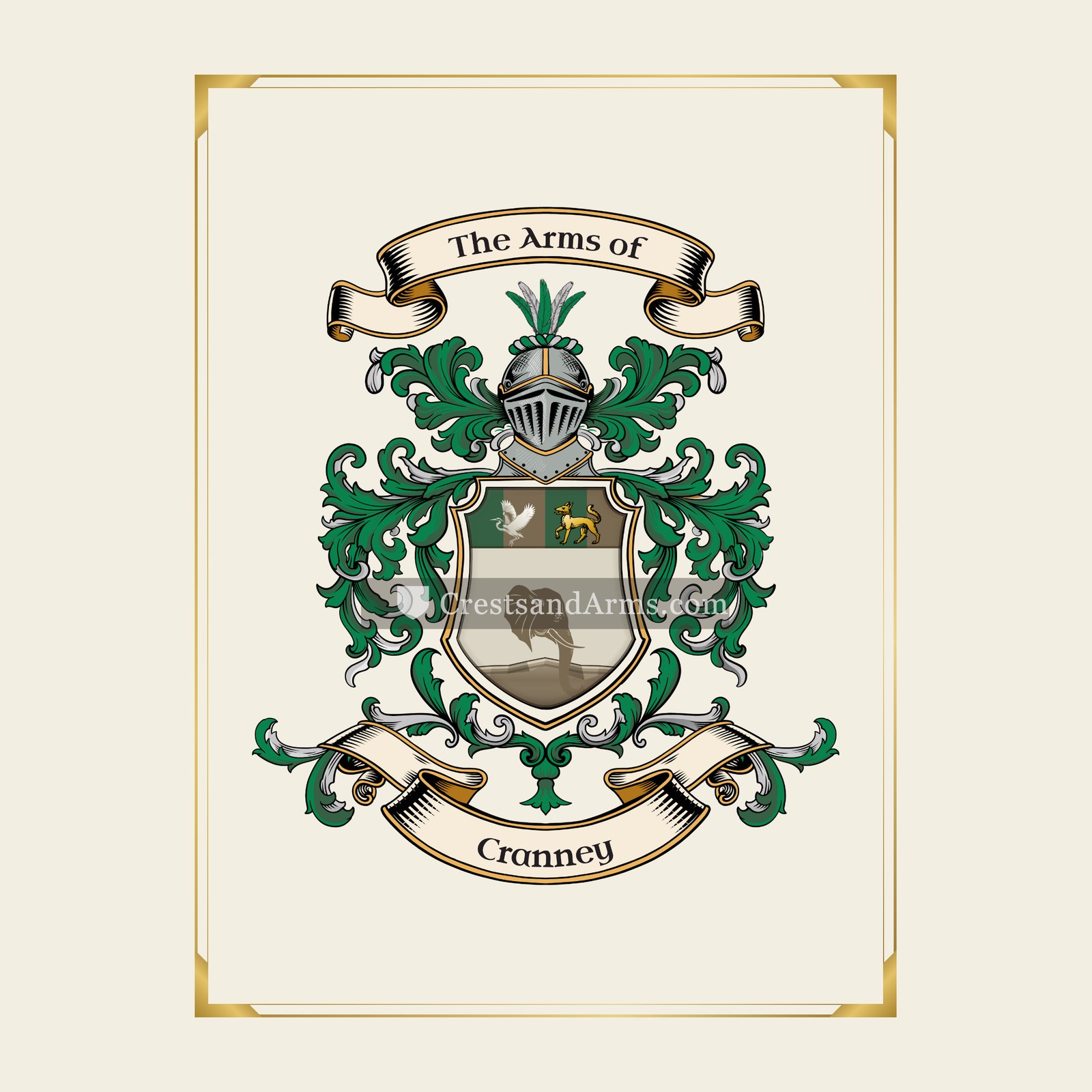 With gold border