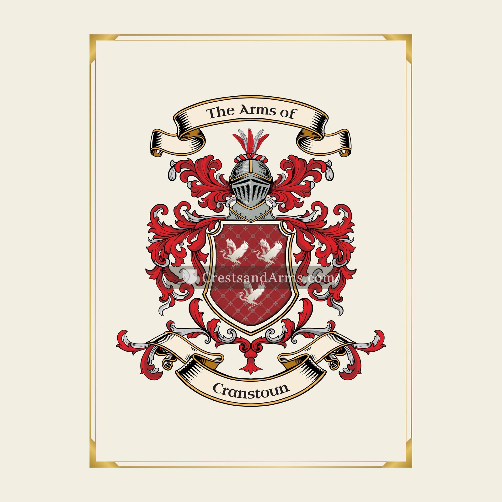With gold border