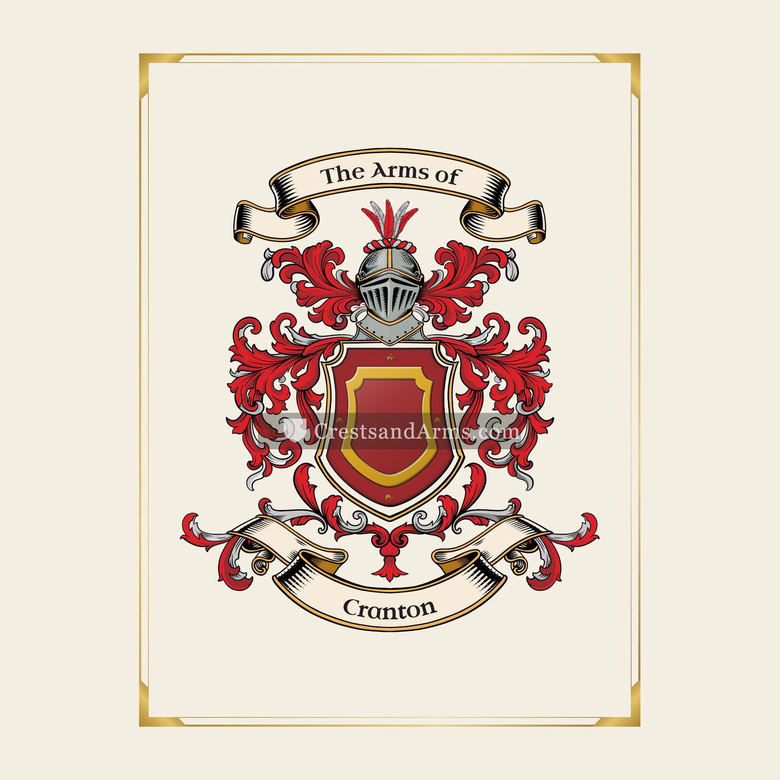 With gold border