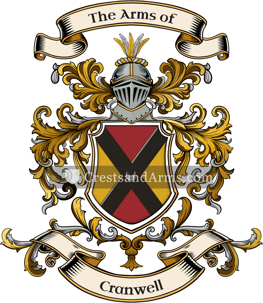 The Cranwell coat of arms, drawn from the recorded blazon