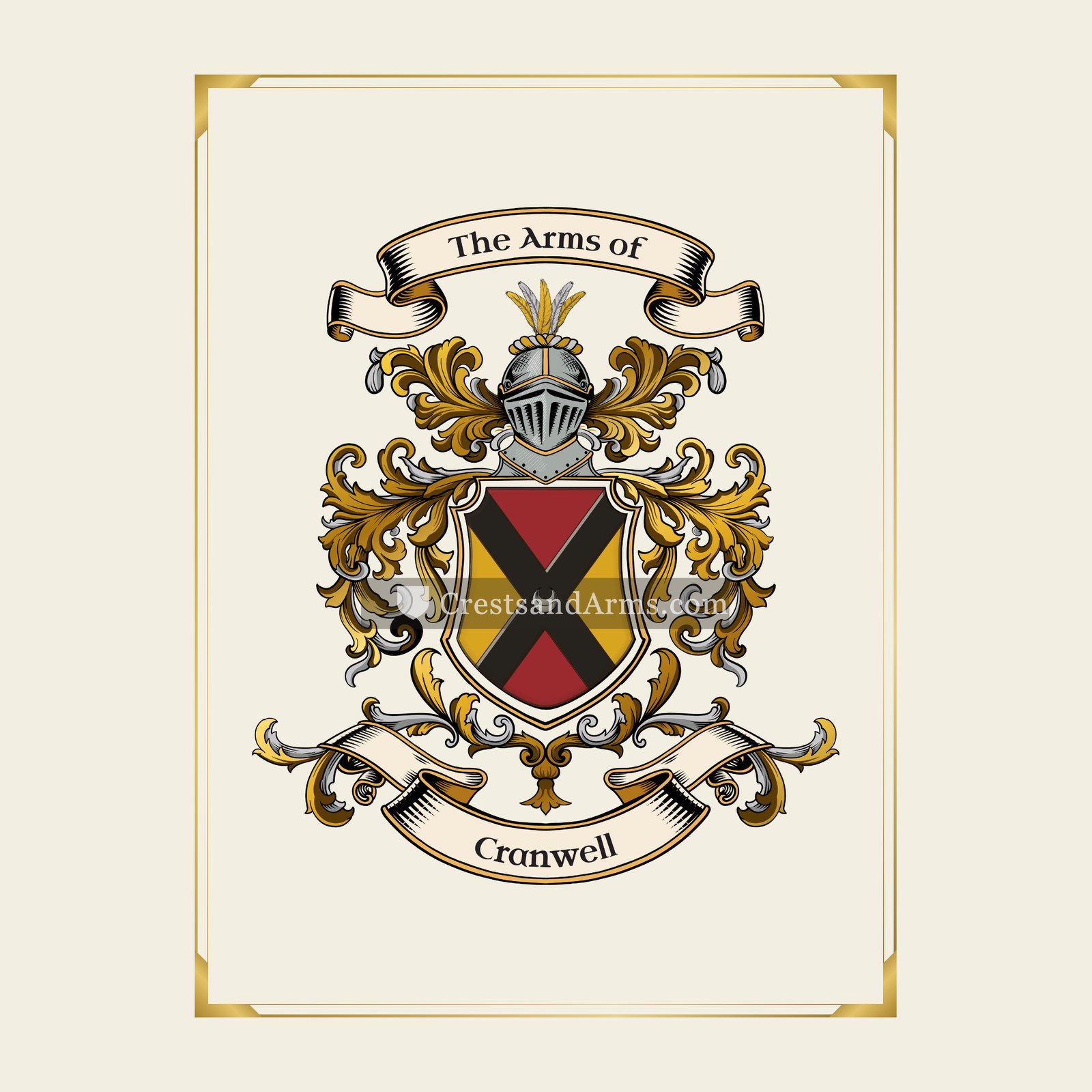 With gold border