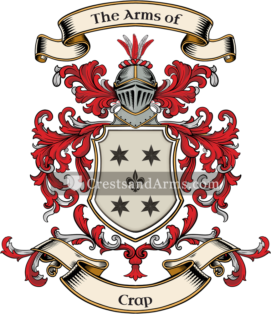 The Crap coat of arms, drawn from the recorded blazon