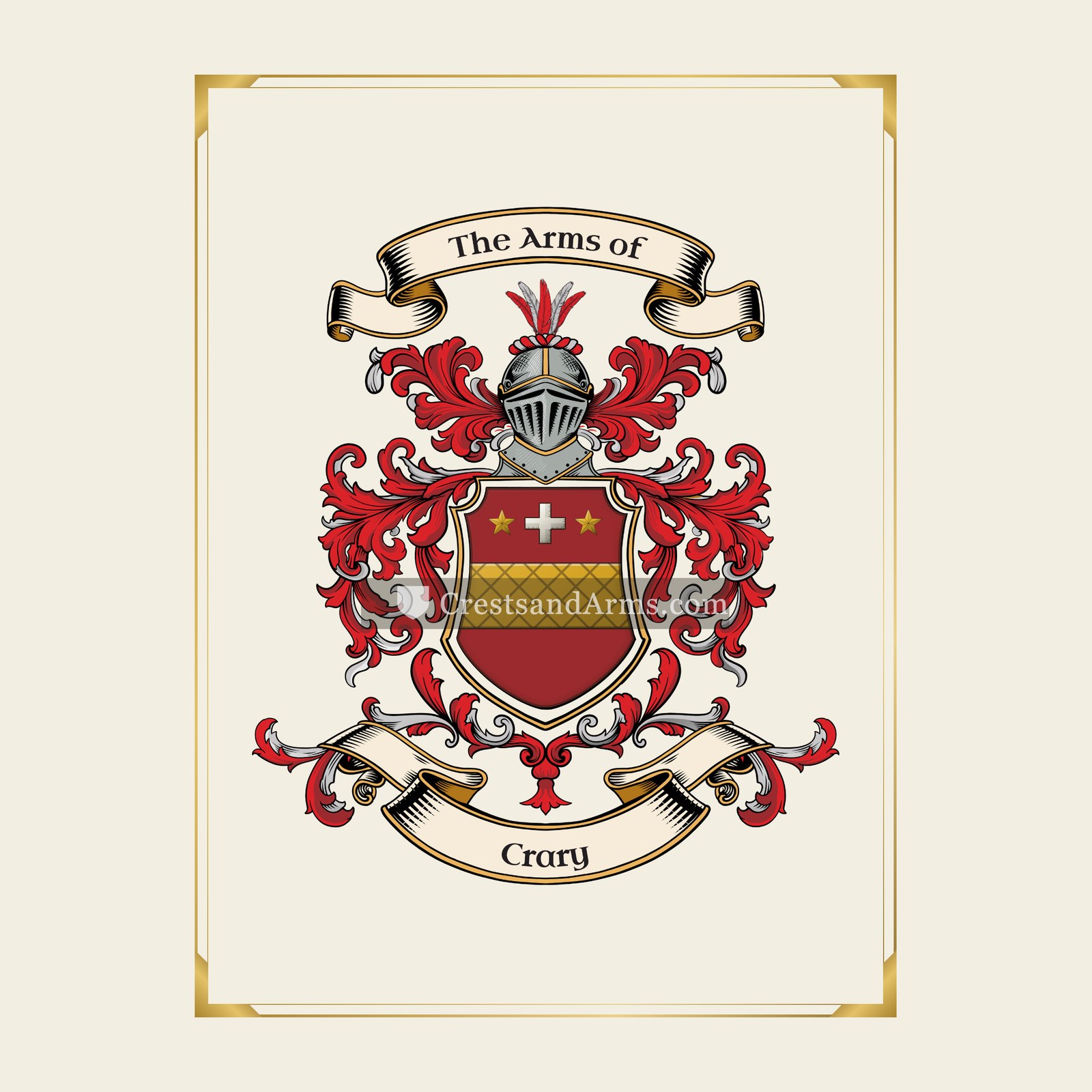 With gold border