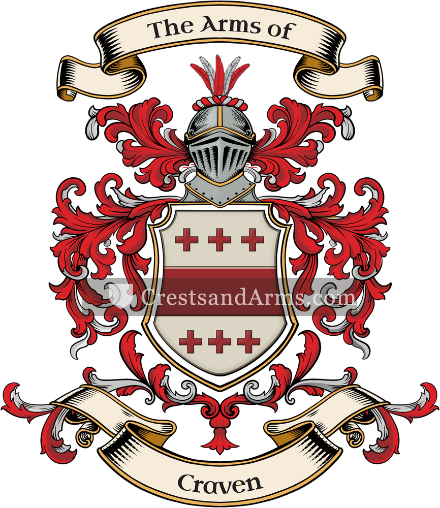 The Craven coat of arms, drawn from the recorded blazon