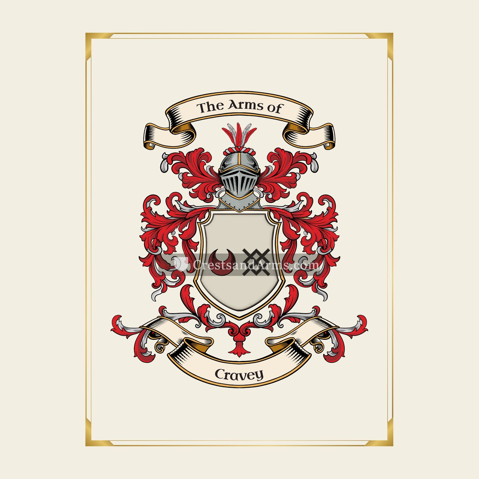 With gold border