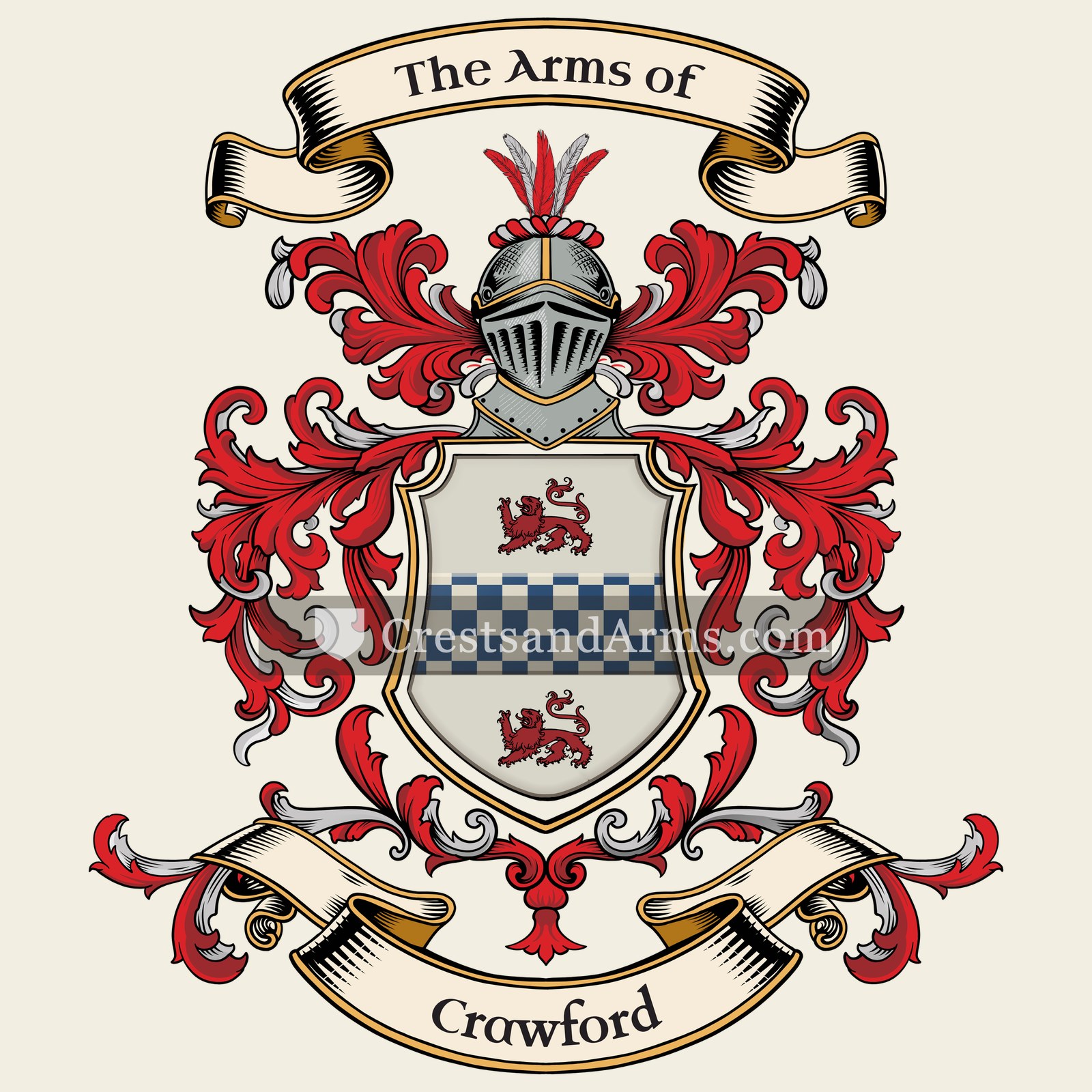 The Crawford coat of arms, drawn from the recorded blazon