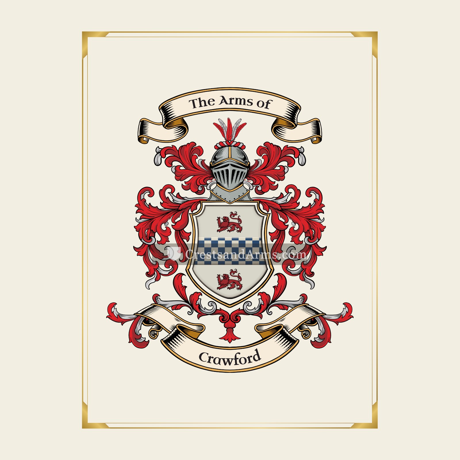 With gold border