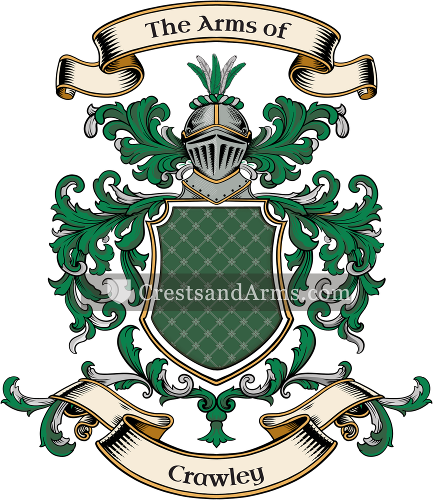 The Crawley coat of arms, drawn from the recorded blazon