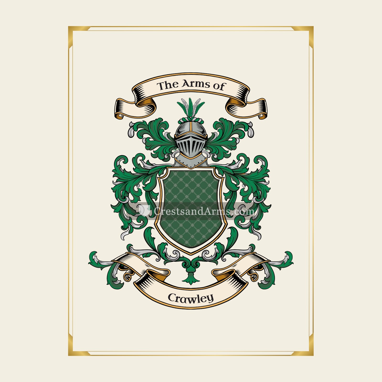 With gold border