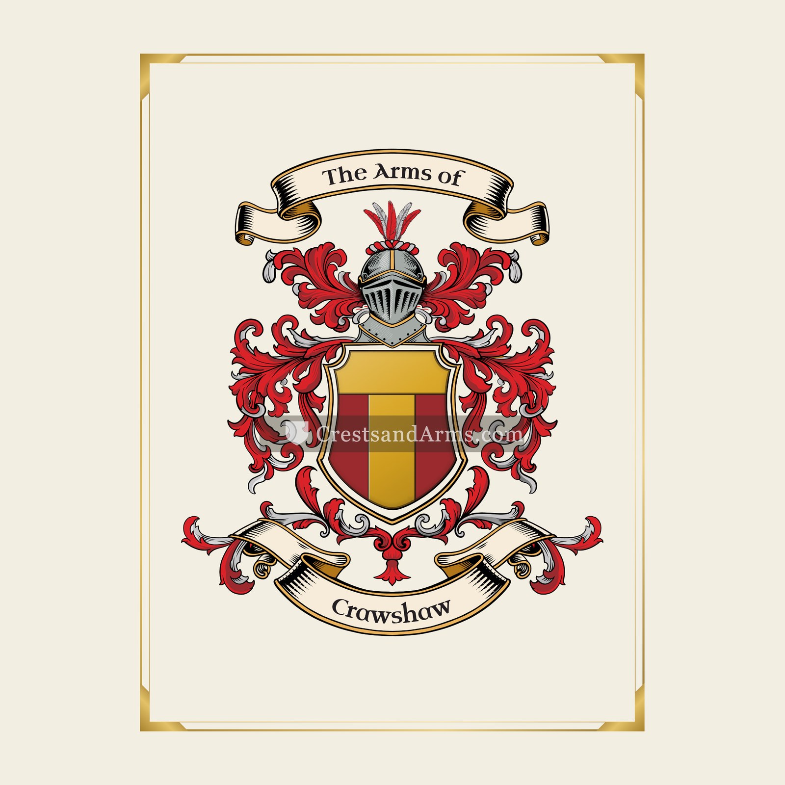With gold border