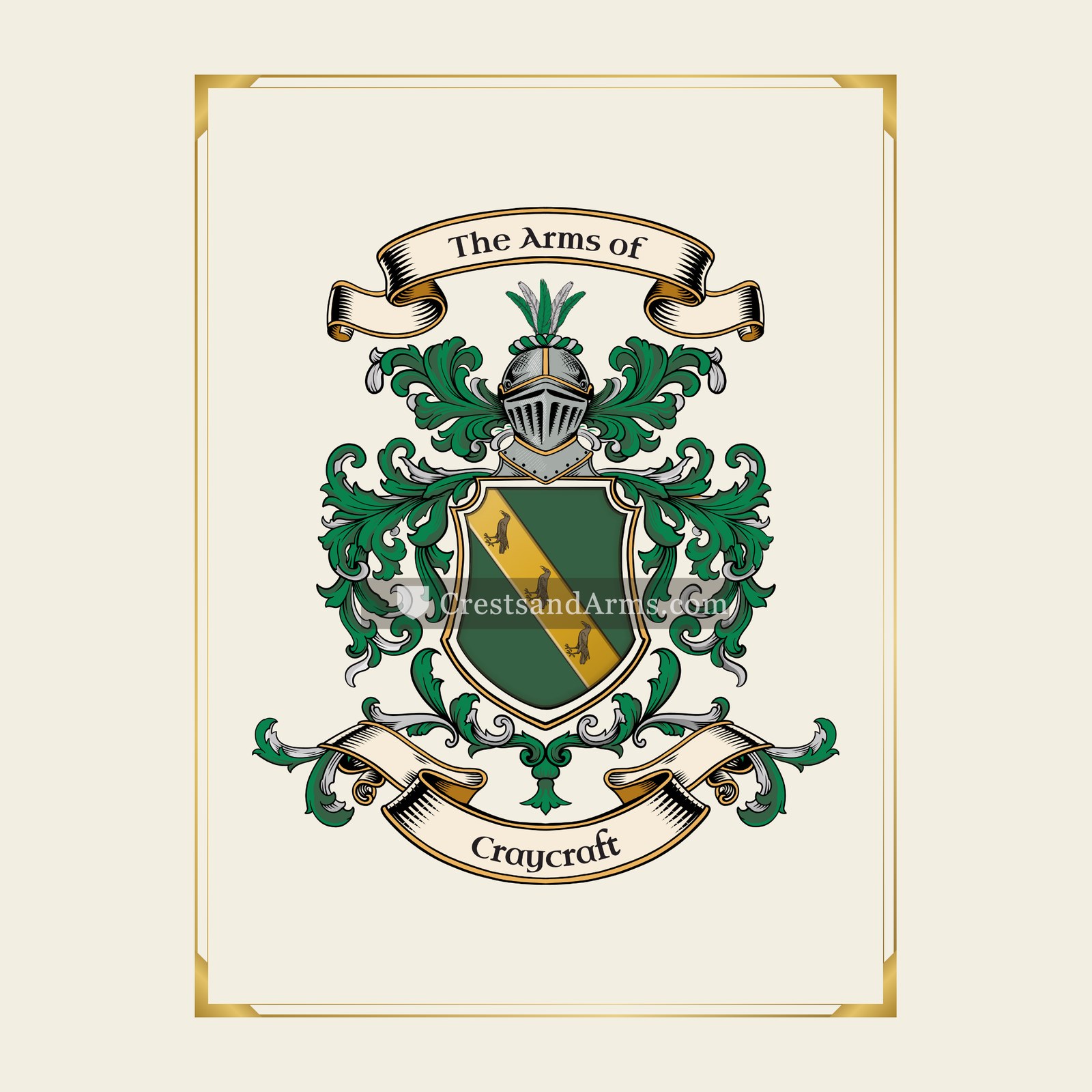 With gold border