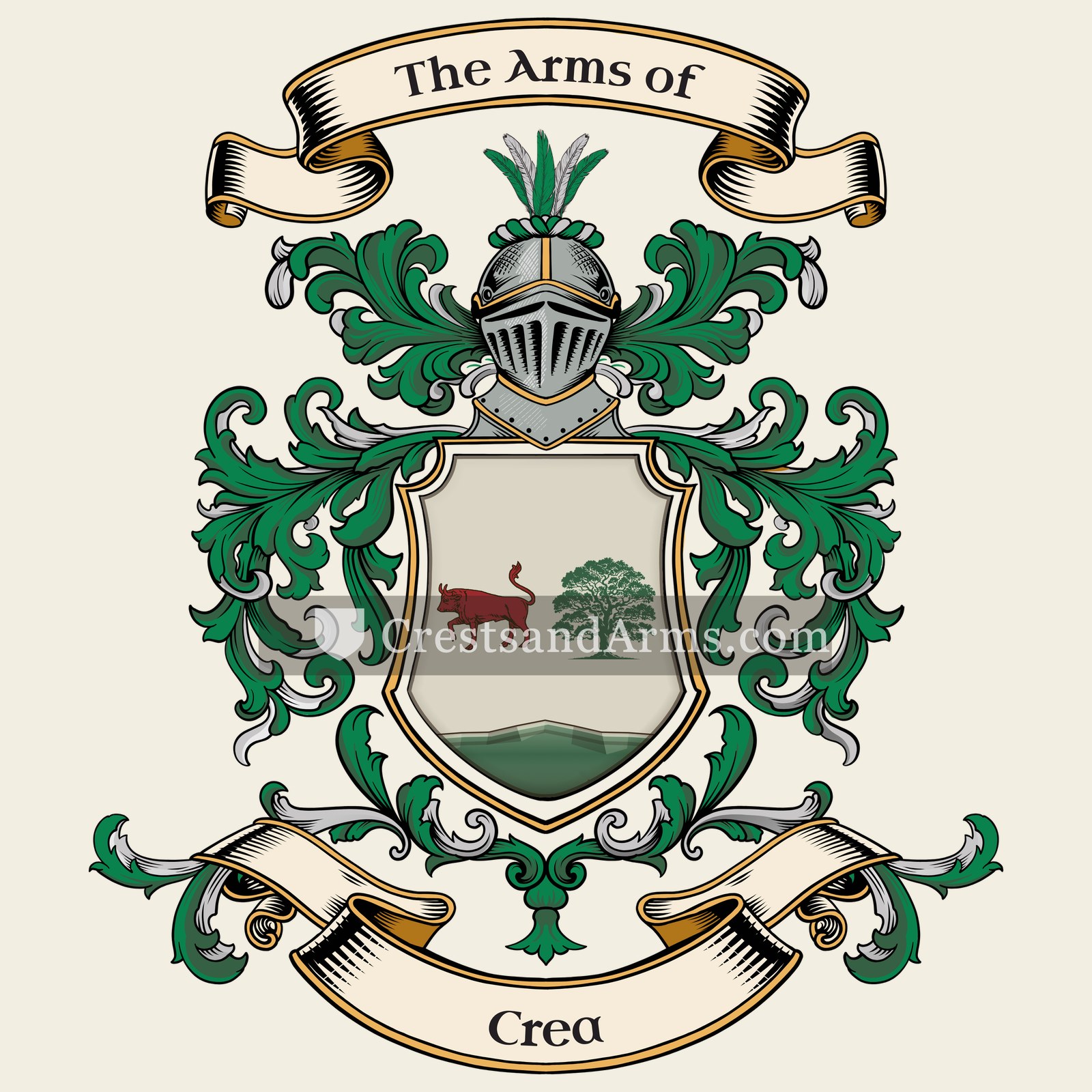 The Crea coat of arms, drawn from the recorded blazon