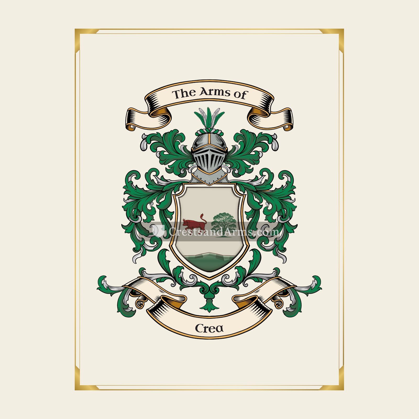 With gold border