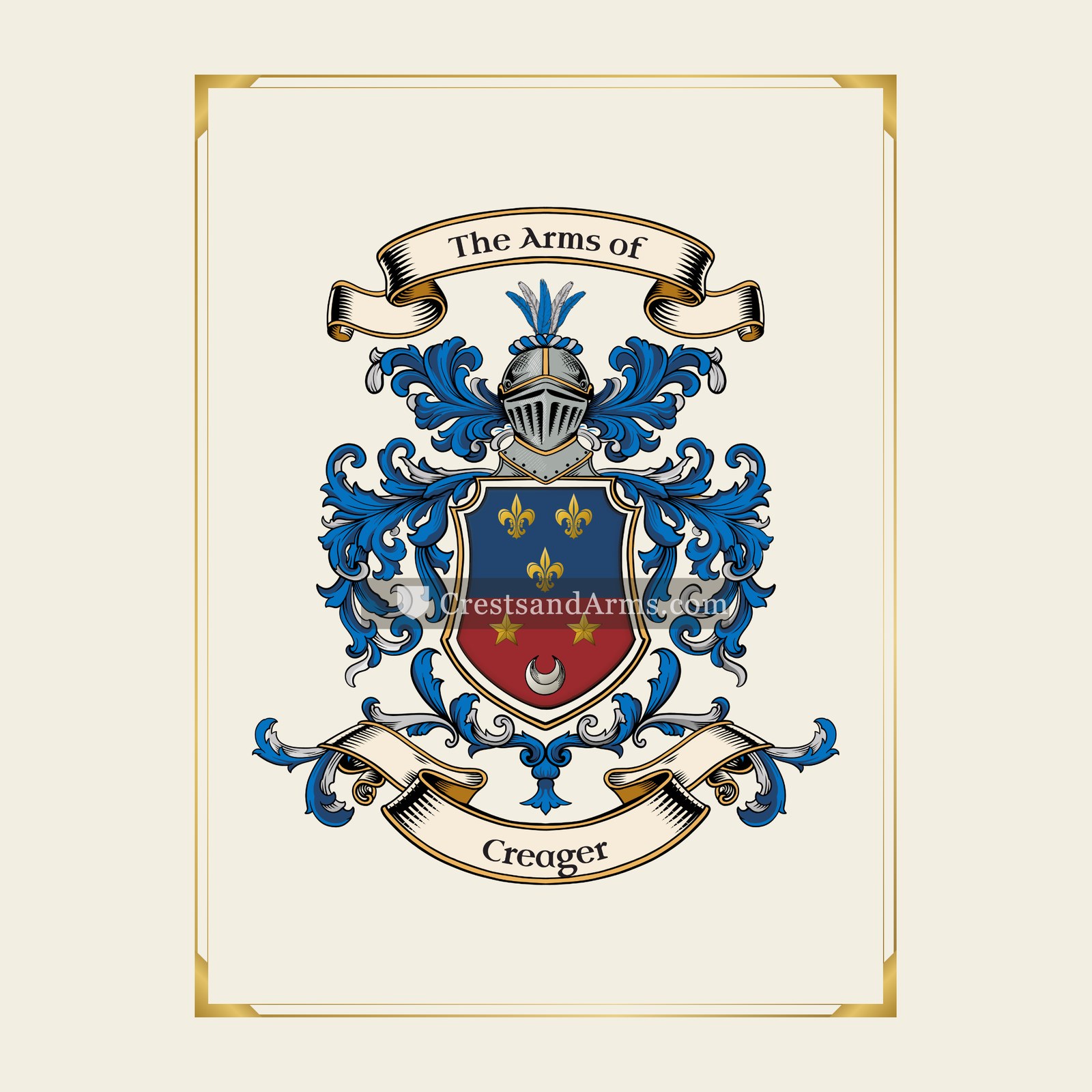 With gold border