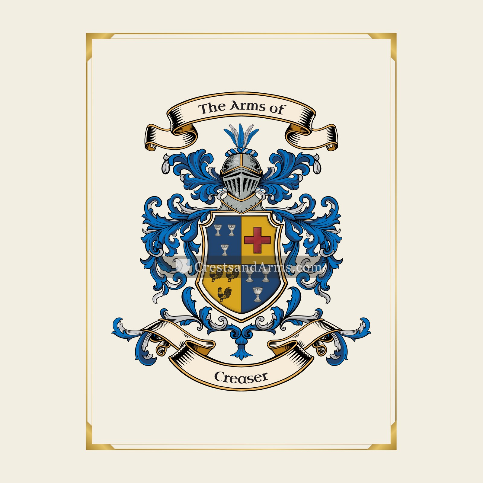 With gold border