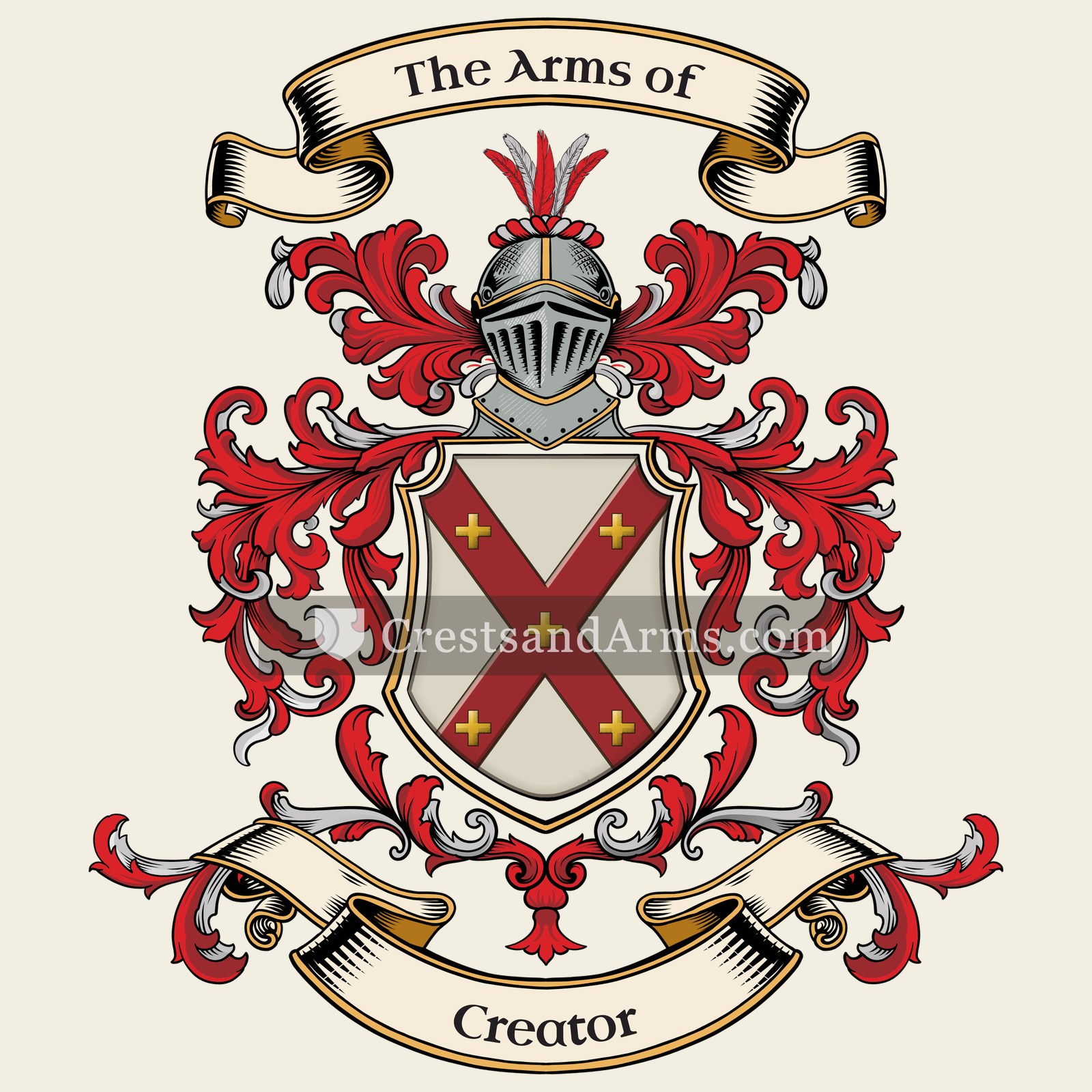 The Creator coat of arms, drawn from the recorded blazon