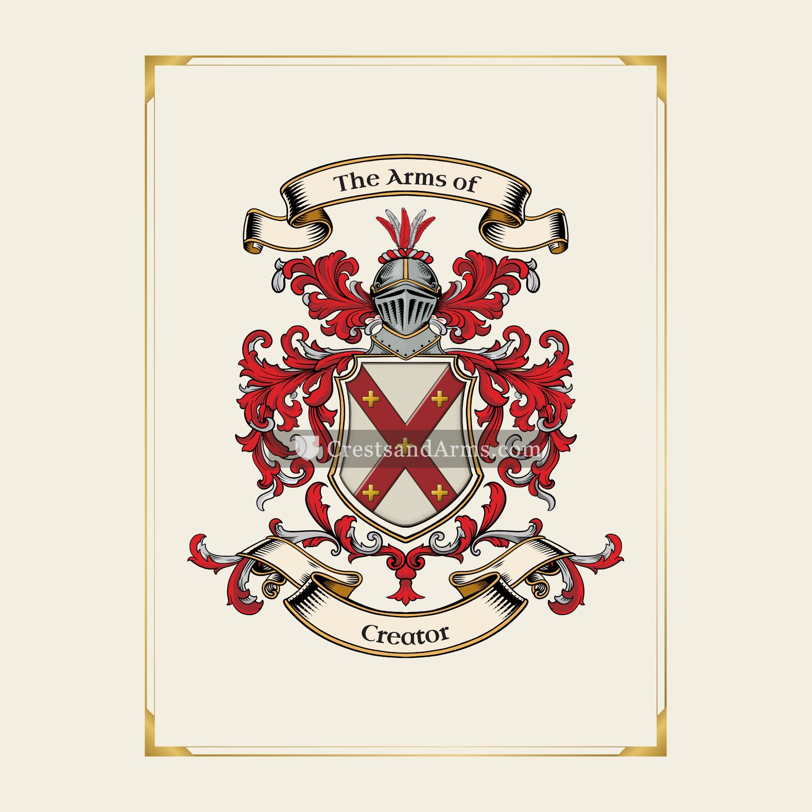 With gold border