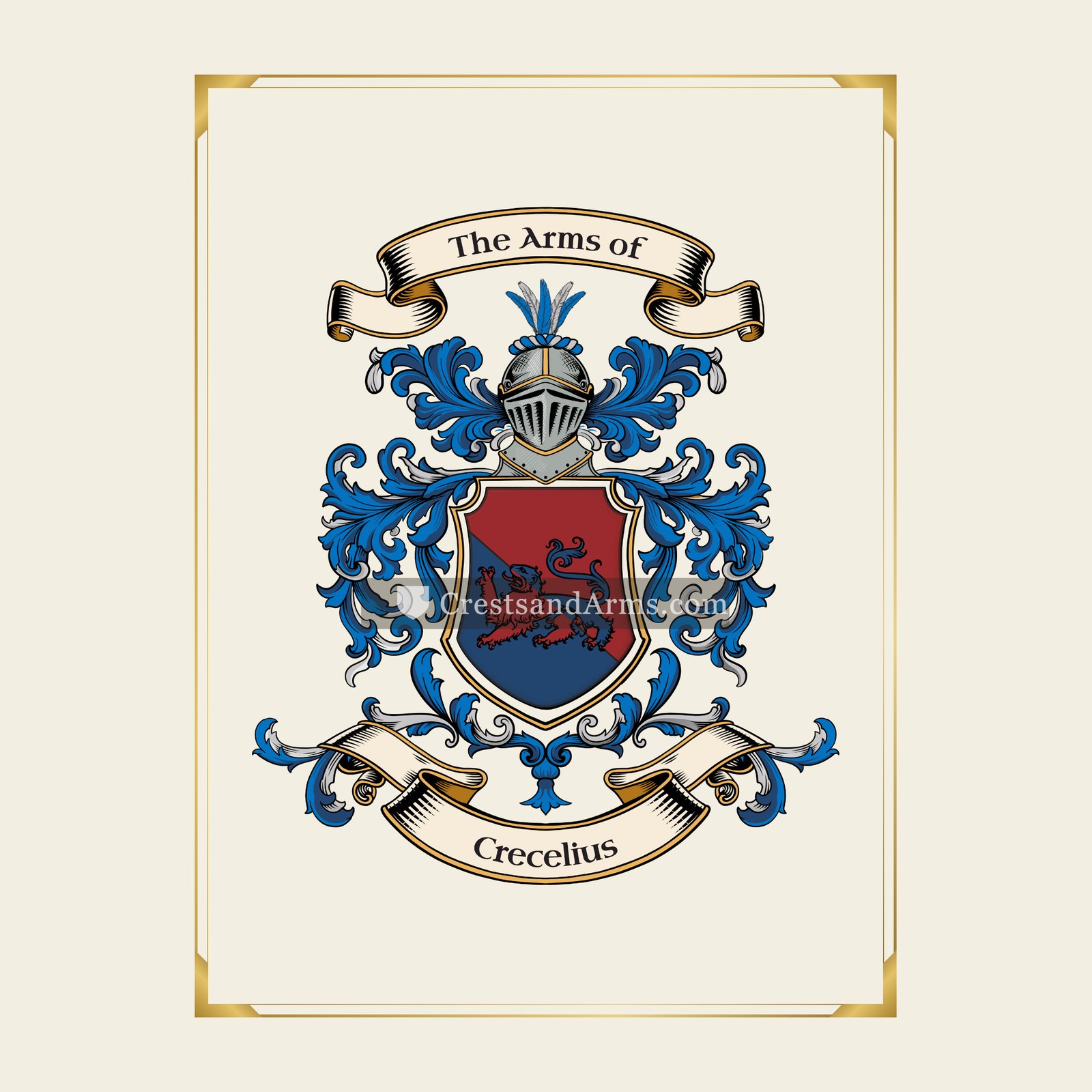 With gold border