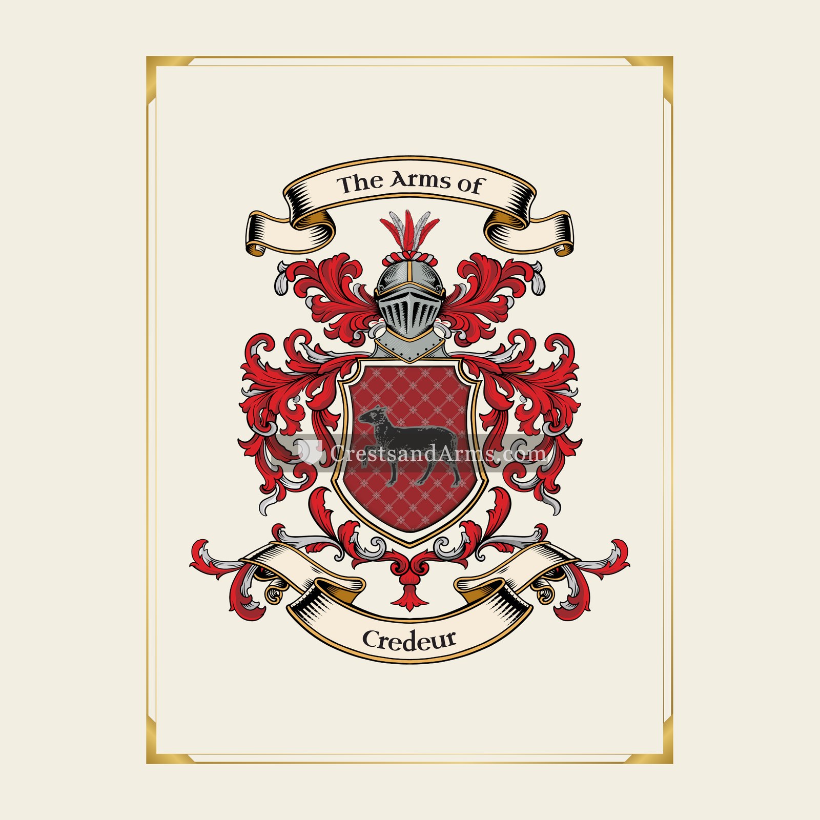 With gold border