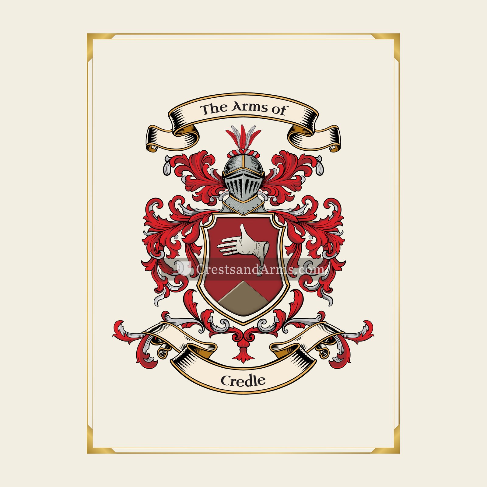 With gold border