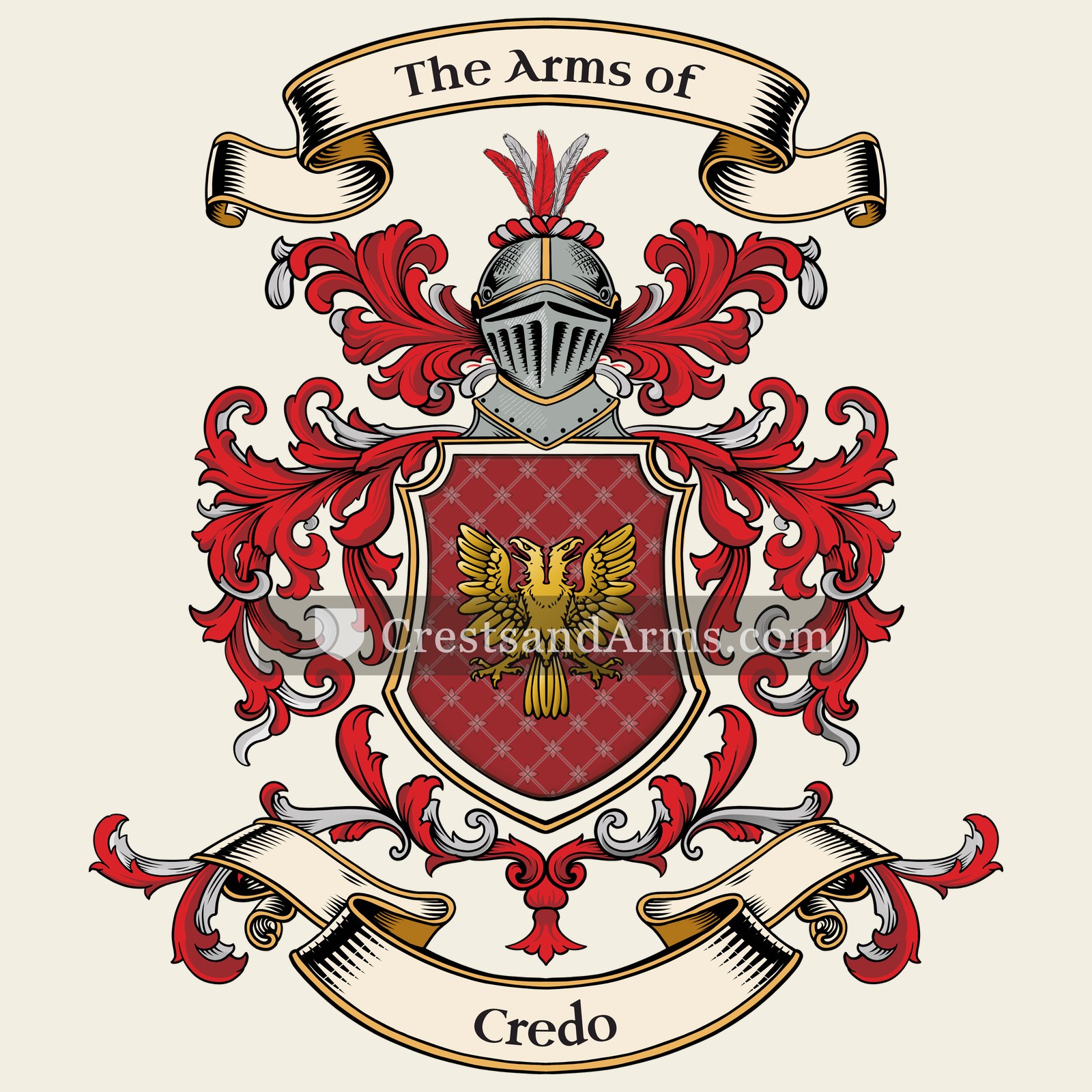 The Credo coat of arms, drawn from the recorded blazon