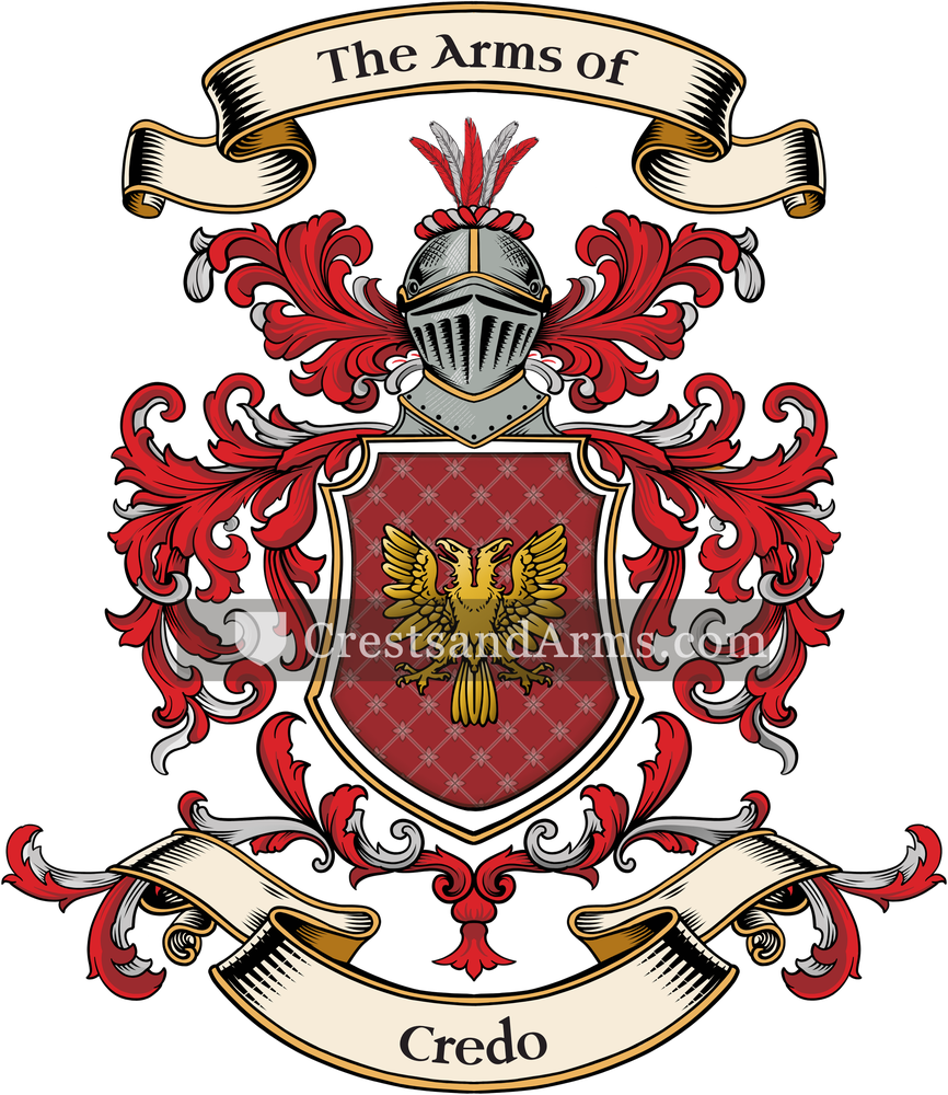 The Credo coat of arms, drawn from the recorded blazon