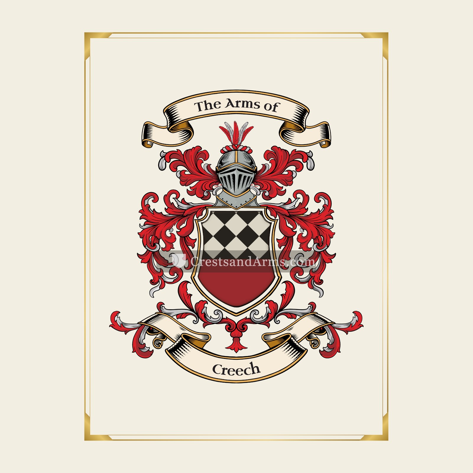 With gold border