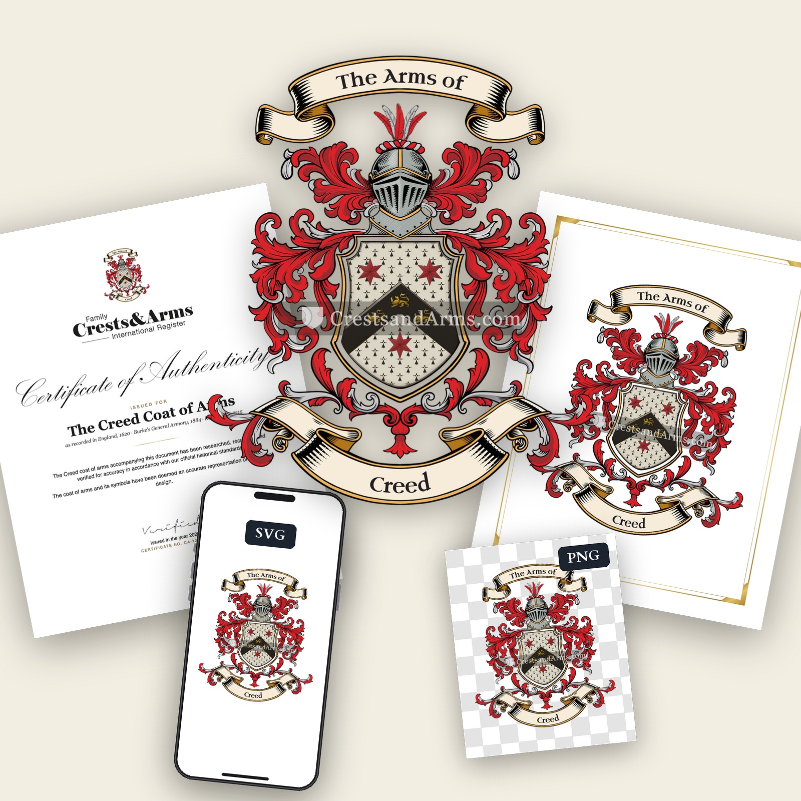 The Creed arms on the coat of arms — digital pack