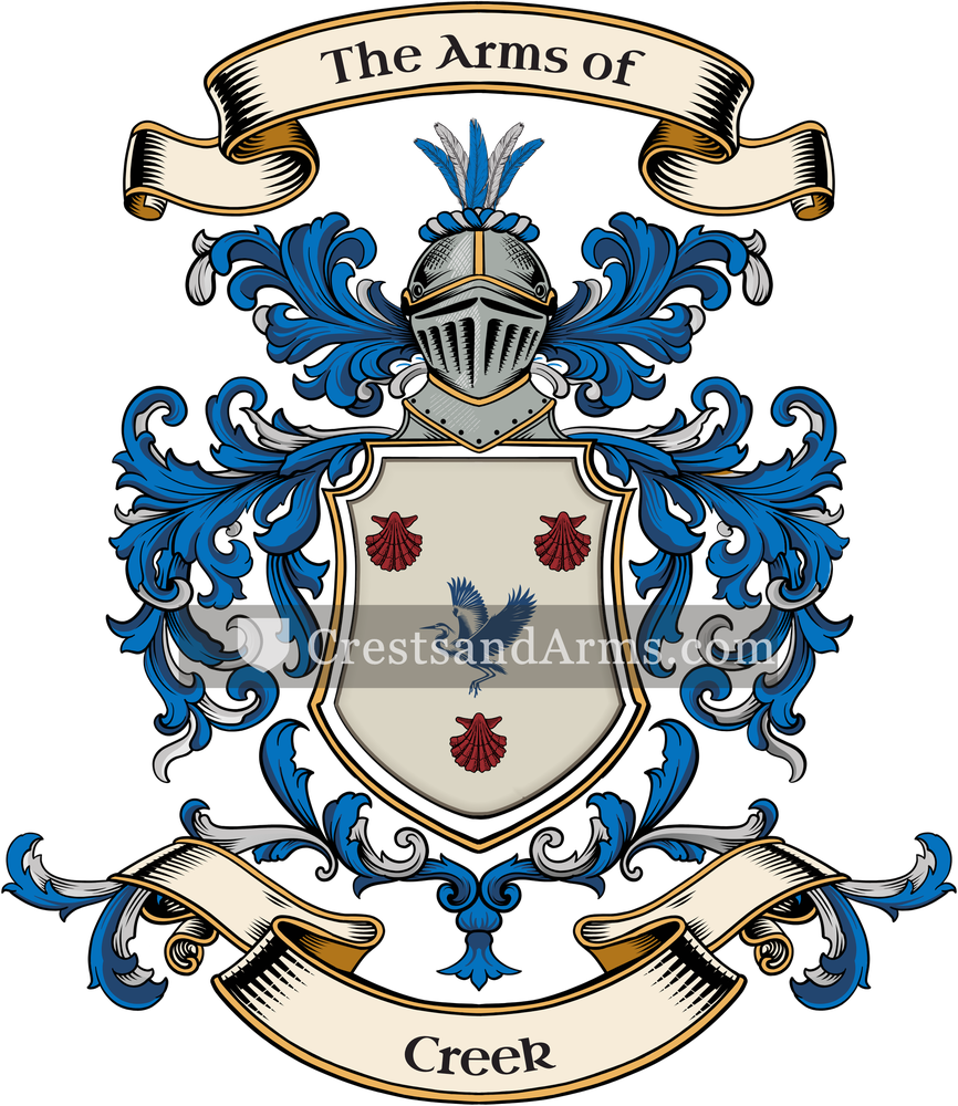 The Creek coat of arms, drawn from the recorded blazon