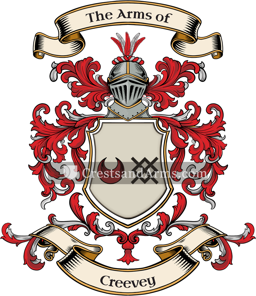 The Creevey coat of arms, drawn from the recorded blazon