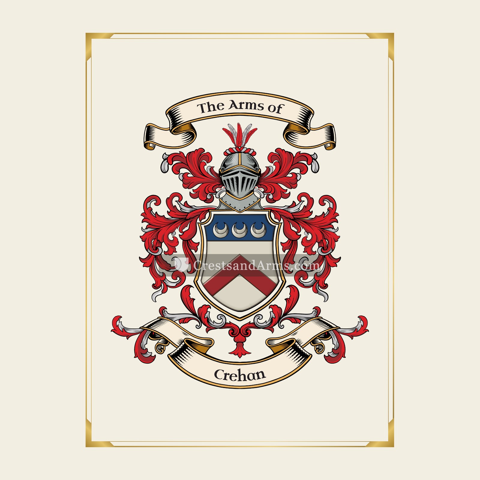With gold border