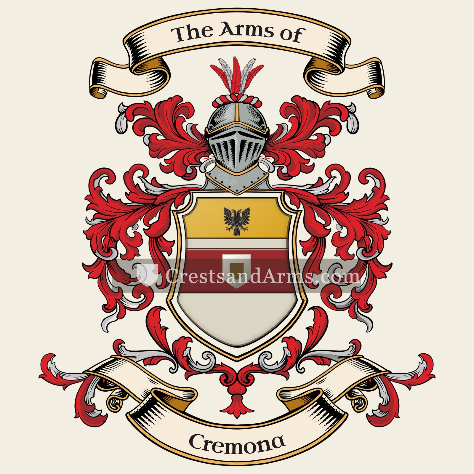 The Cremona coat of arms, drawn from the recorded blazon