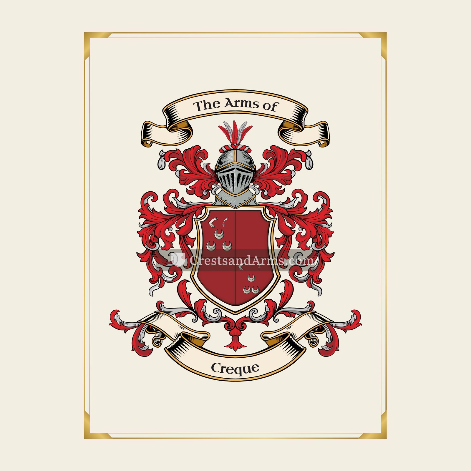 With gold border