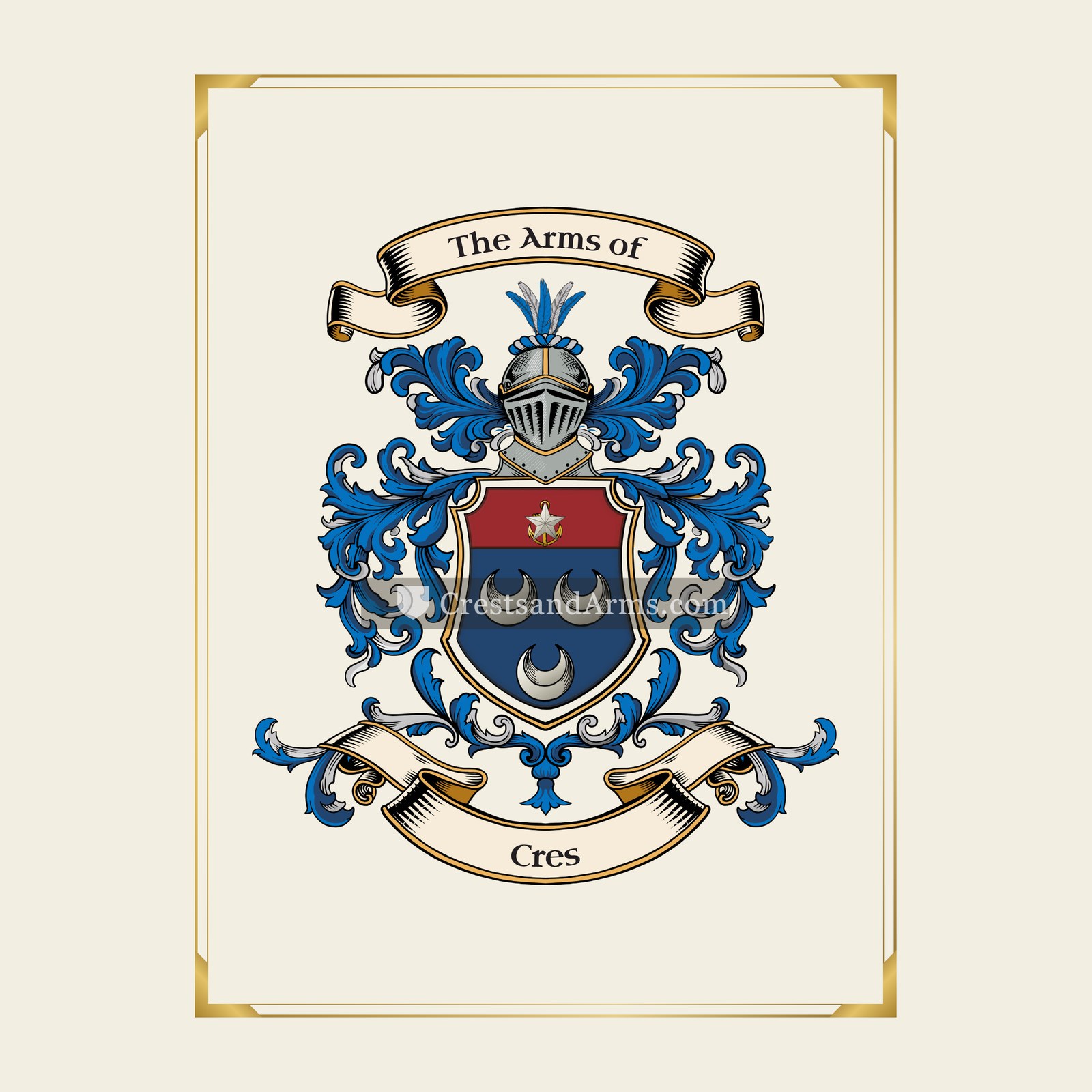 With gold border