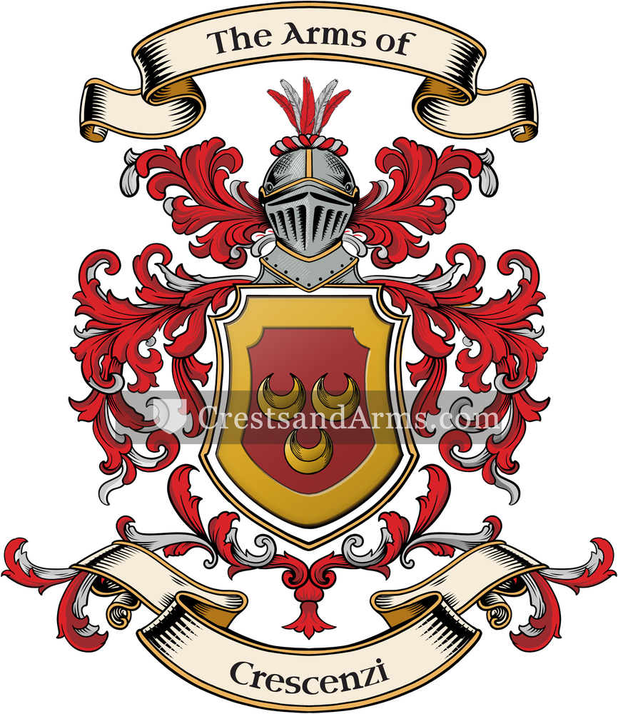 The Crescenzi coat of arms, drawn from the recorded blazon