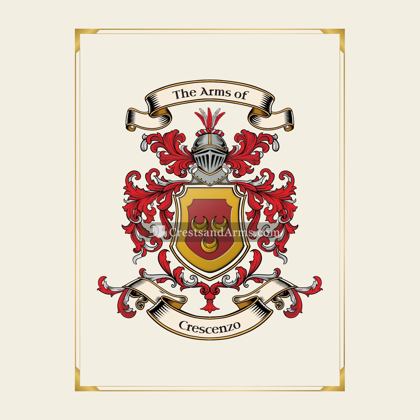 With gold border