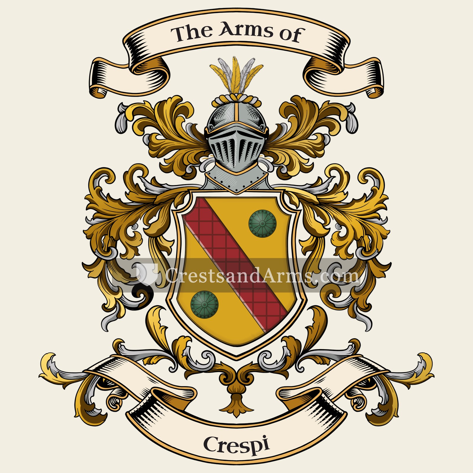 The Crespi coat of arms, drawn from the recorded blazon
