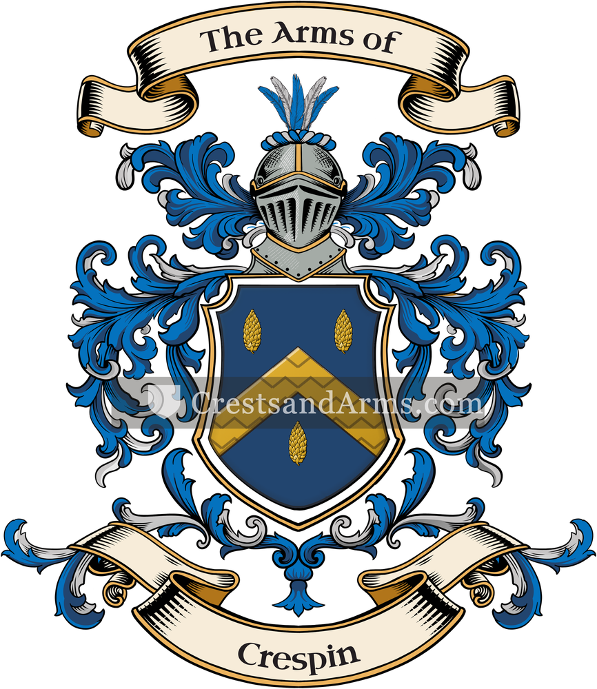The Crespin coat of arms, drawn from the recorded blazon